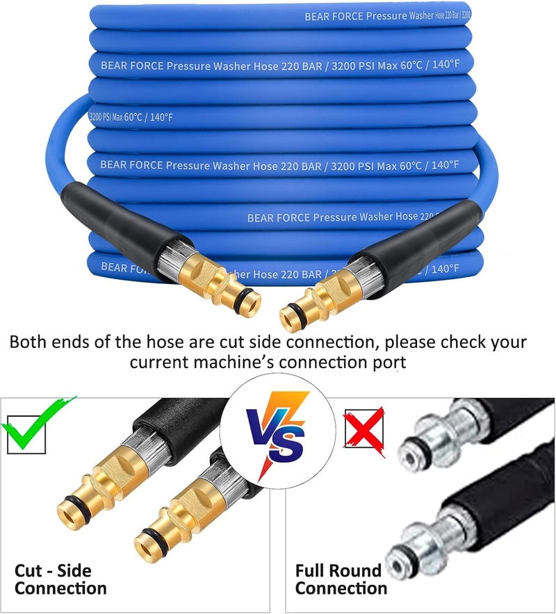 BEAR FORCE Pressure Washer Replacement Hose Super Flexible Hose 32ft, 3200 PSI Kink Resistant Hose for Kär-cher K Series Washer, for Kar-cher Click Type Plug Quick Connector Accessories Extension Clean Pipe - Image 5